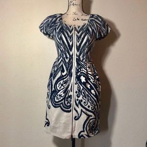 Tibi 100% silk full zipper front midi dress